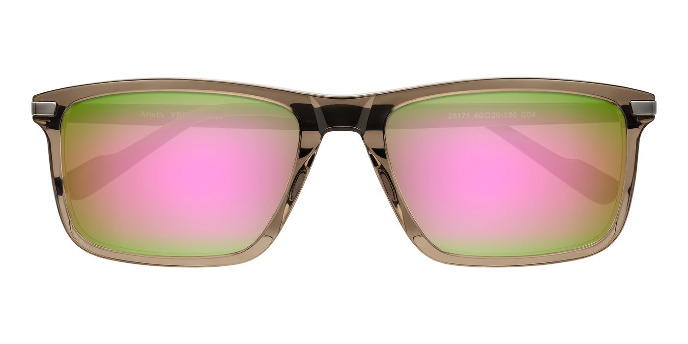Arleth - Transparent Brown Flash Mirrored Sunglasses