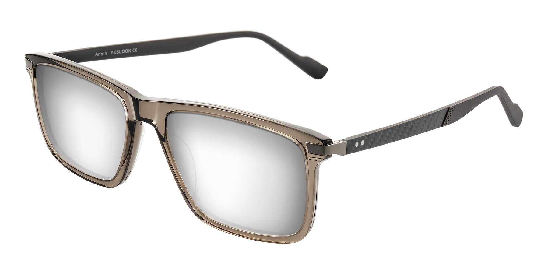 Angle of Arleth in Transparent Brown with Silver Mirrored Lenses