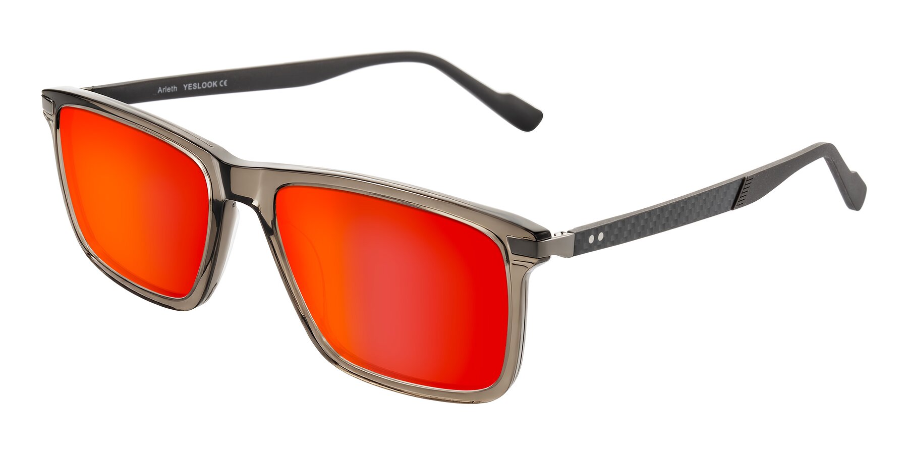 Angle of Arleth in Transparent Brown with Red Gold Mirrored Lenses