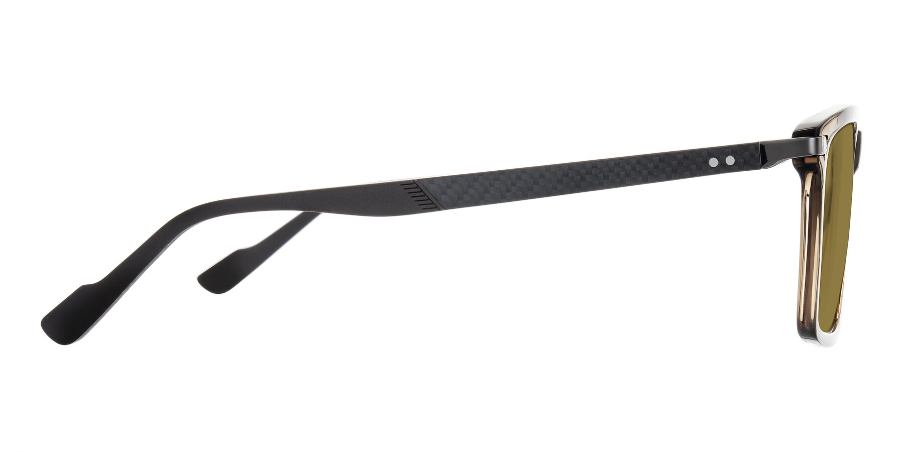 Side of Arleth in Transparent Brown with Brown Polarized Lenses