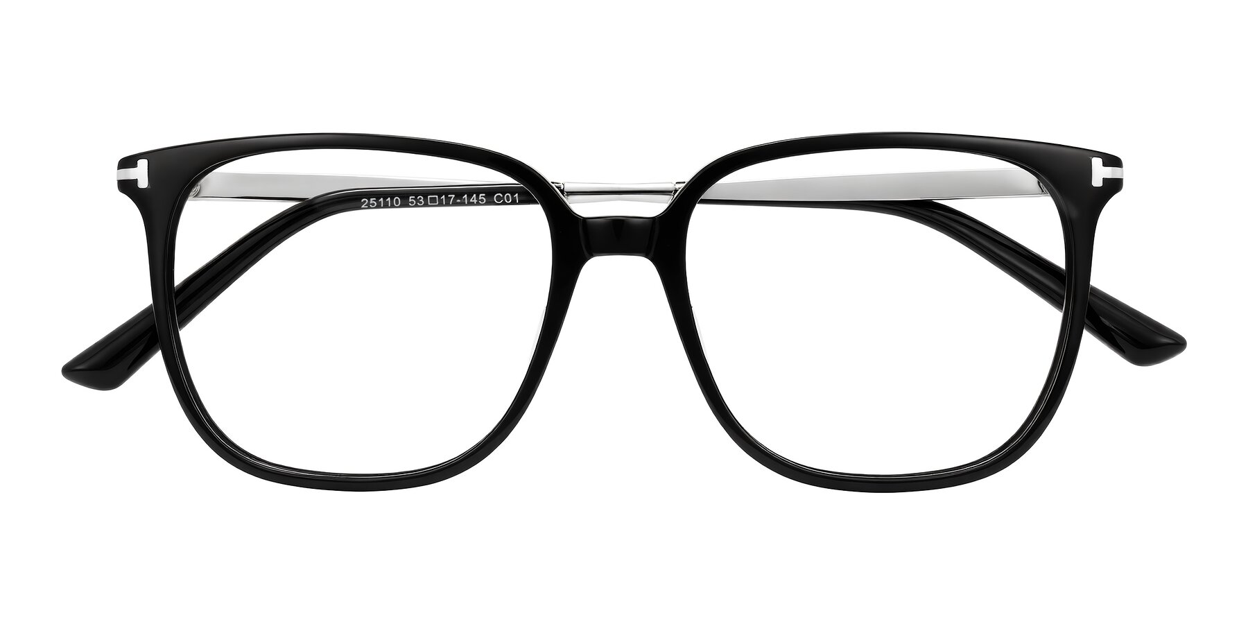 Folded Front of Trusten in Black with Clear Blue Light Blocking Lenses