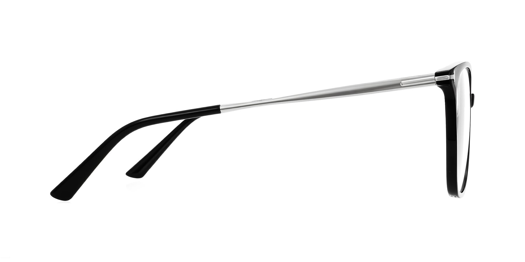 Side of Trusten in Black with Clear Blue Light Blocking Lenses