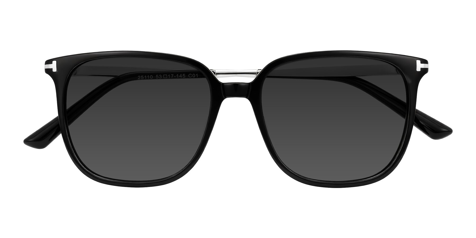Folded Front of Trusten in Black with Gray Tinted Lenses