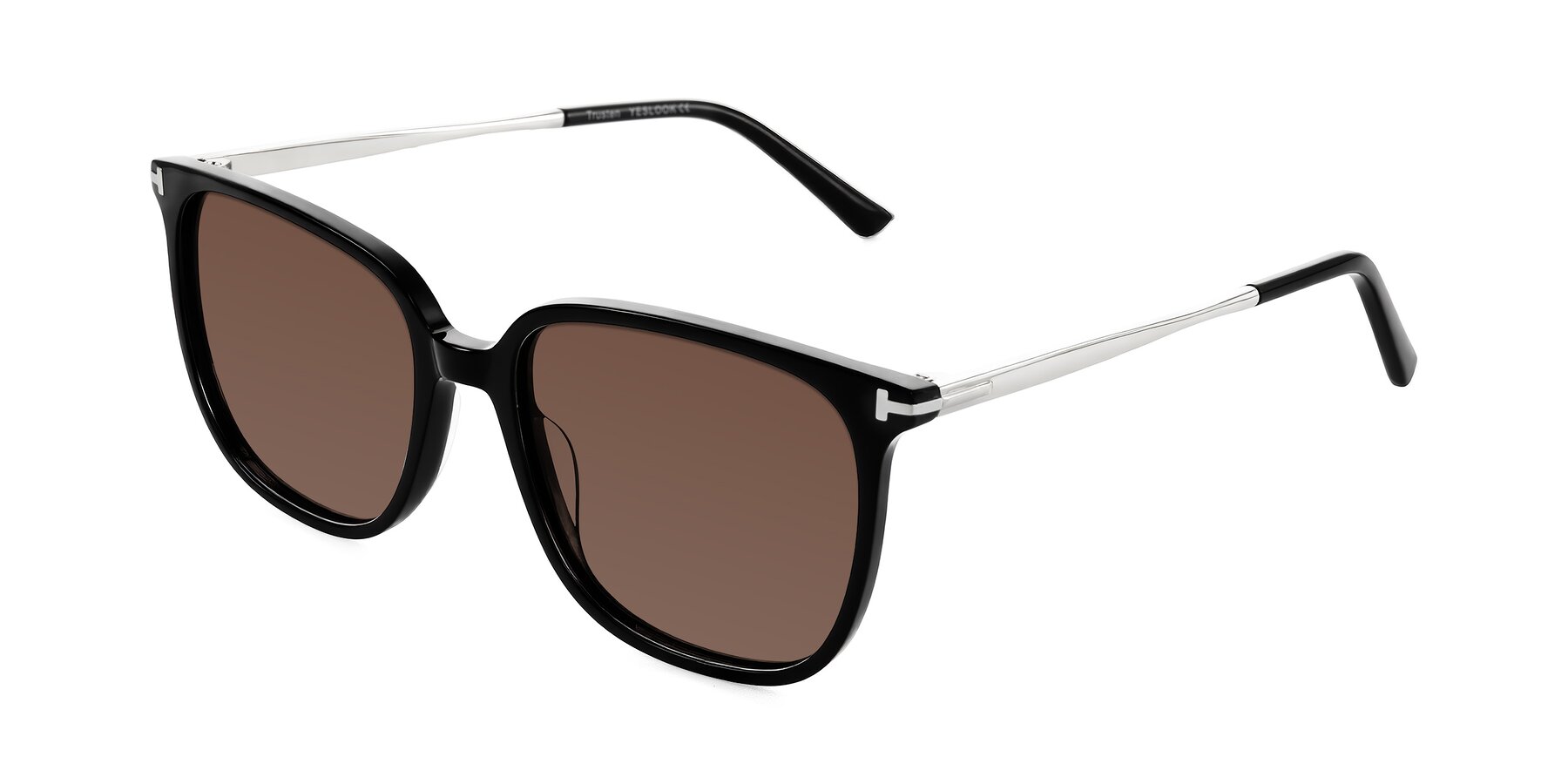 Angle of Trusten in Black with Brown Tinted Lenses