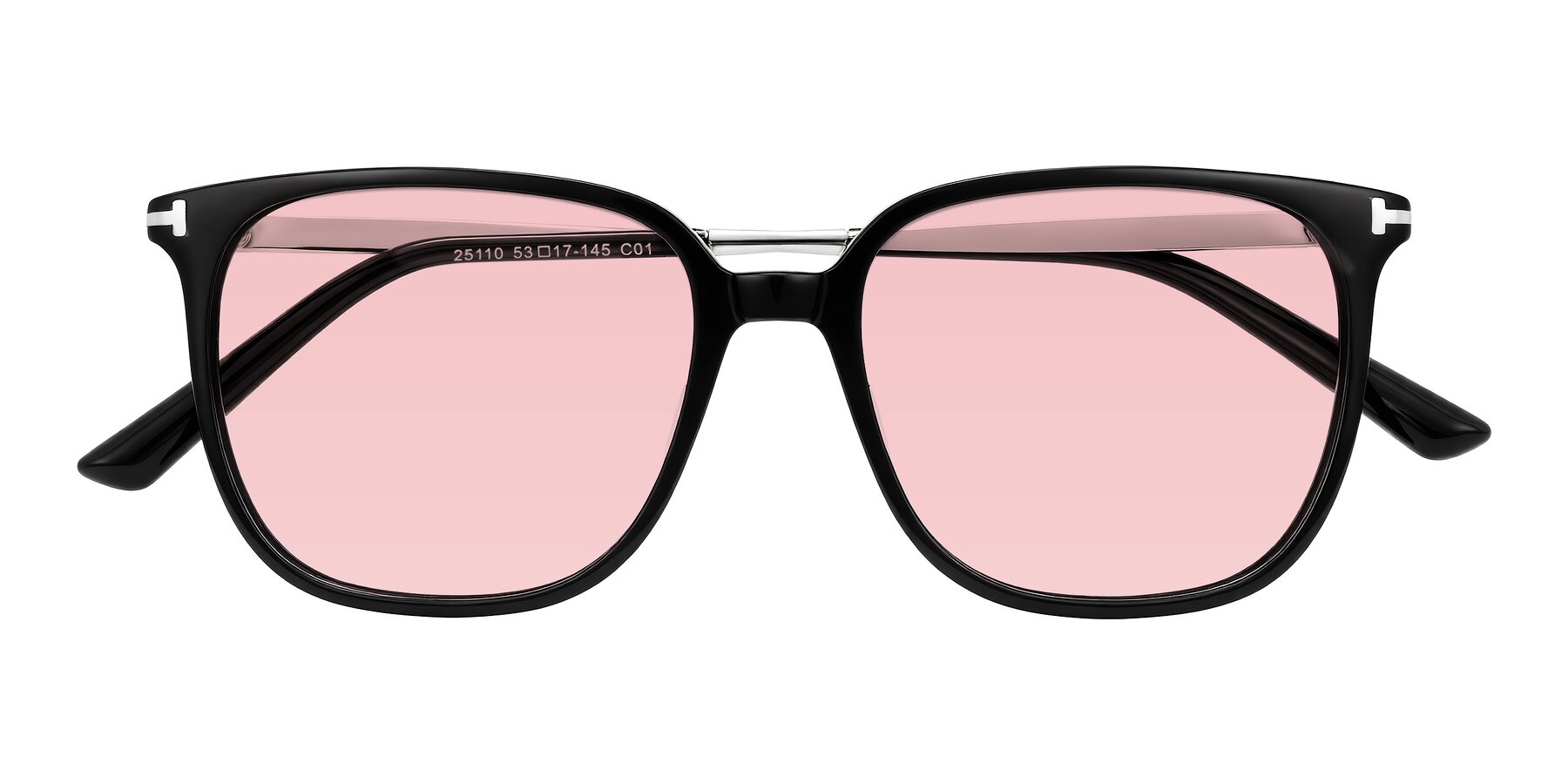 Folded Front of Trusten in Black with Light Garnet Tinted Lenses