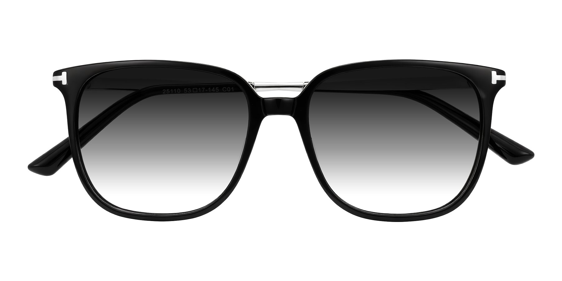 Folded Front of Trusten in Black with Gray Gradient Lenses