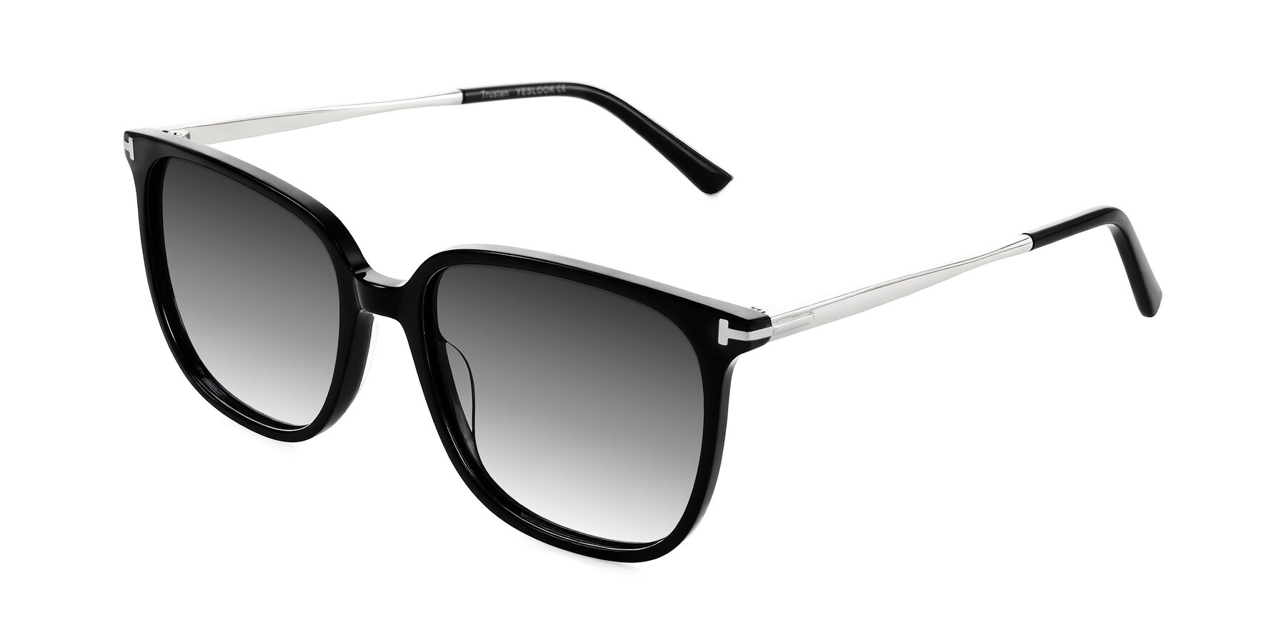 Angle of Trusten in Black with Gray Gradient Lenses