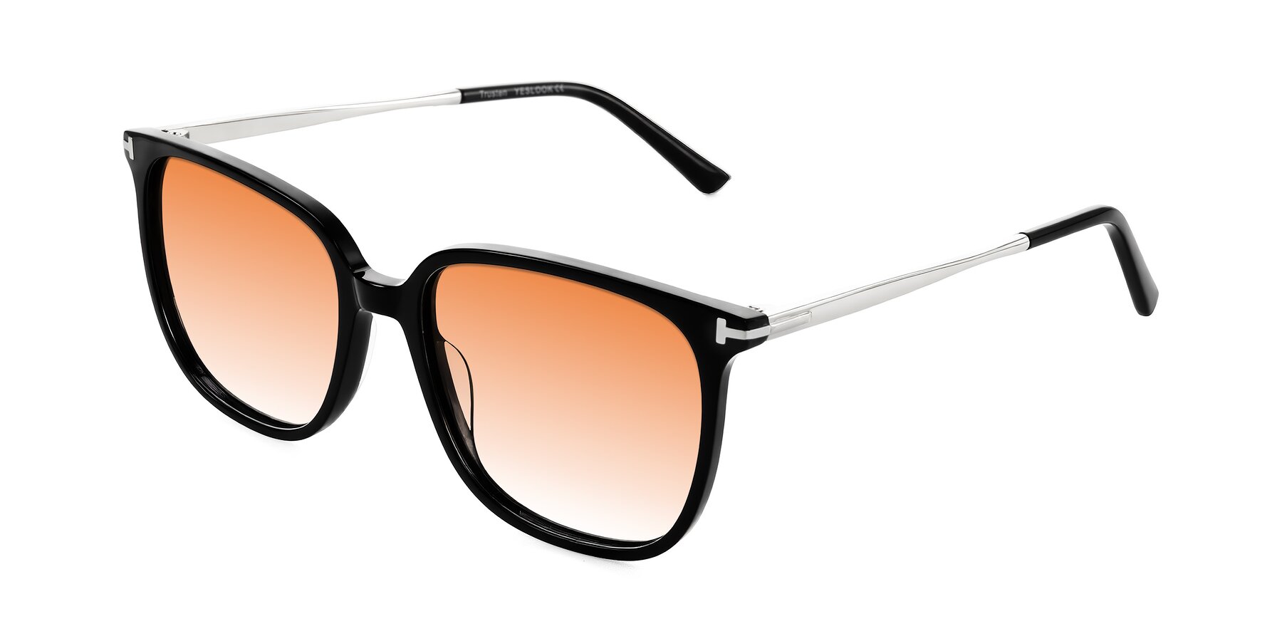 Angle of Trusten in Black with Orange Gradient Lenses