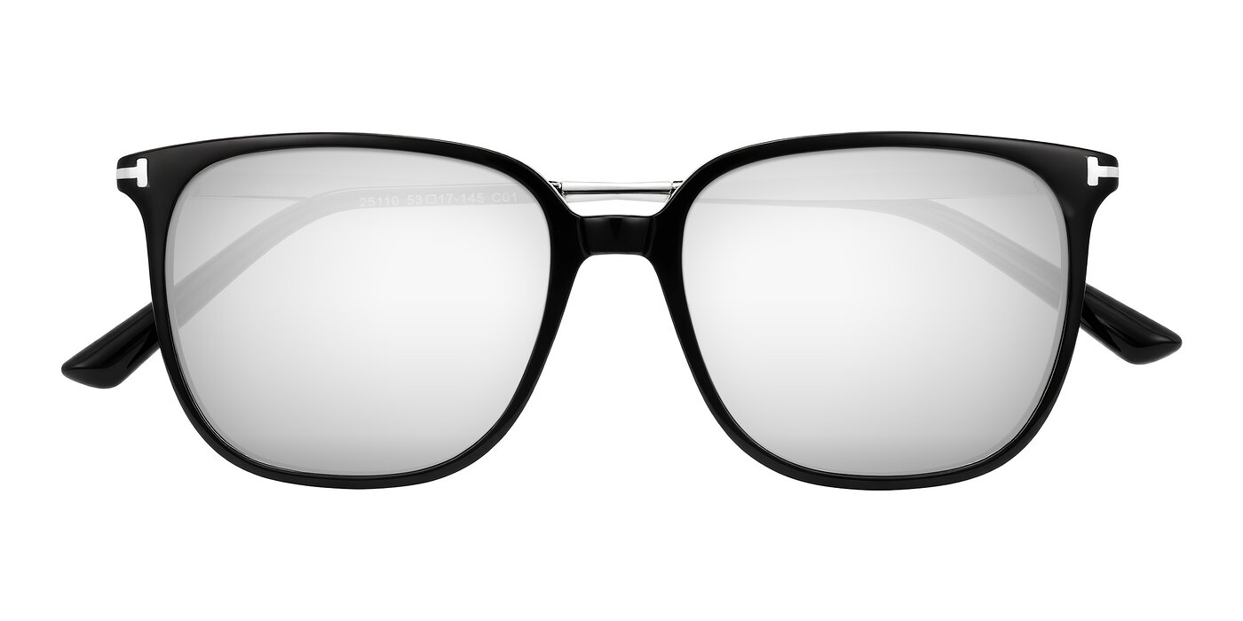 Trusten - Black Flash Mirrored Sunglasses