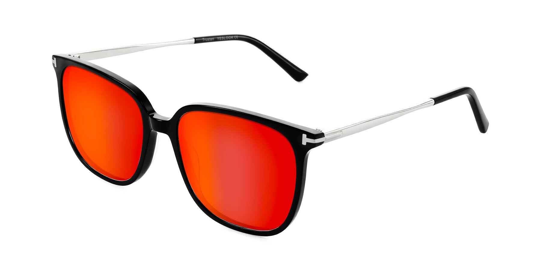 Angle of Trusten in Black with Red Gold Mirrored Lenses