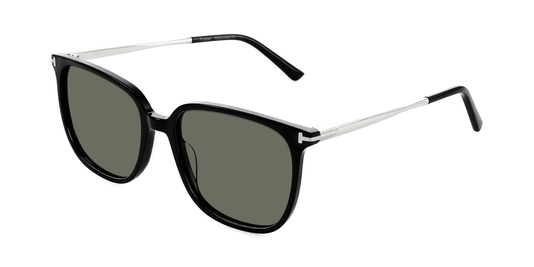 Angle of Trusten in Black with Gray Polarized Lenses