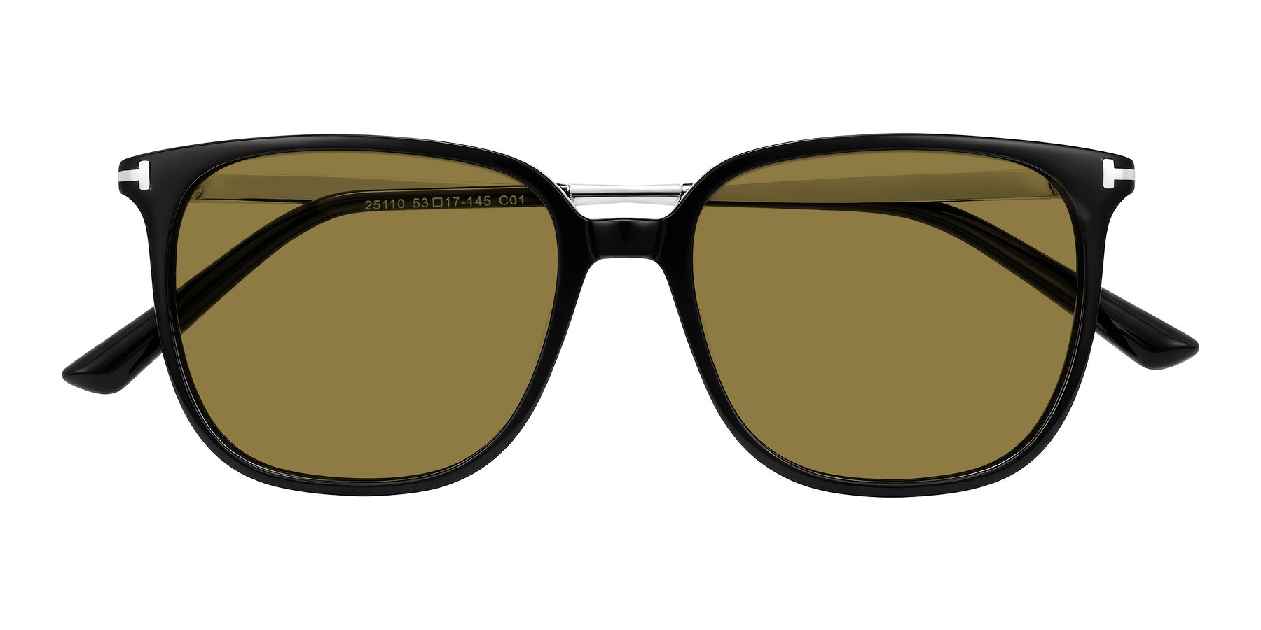 Folded Front of Trusten in Black with Brown Polarized Lenses