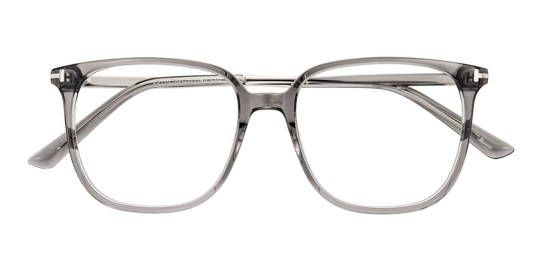 Folded Front of Trusten in Transparent Gray with Clear Blue Light Blocking Lenses