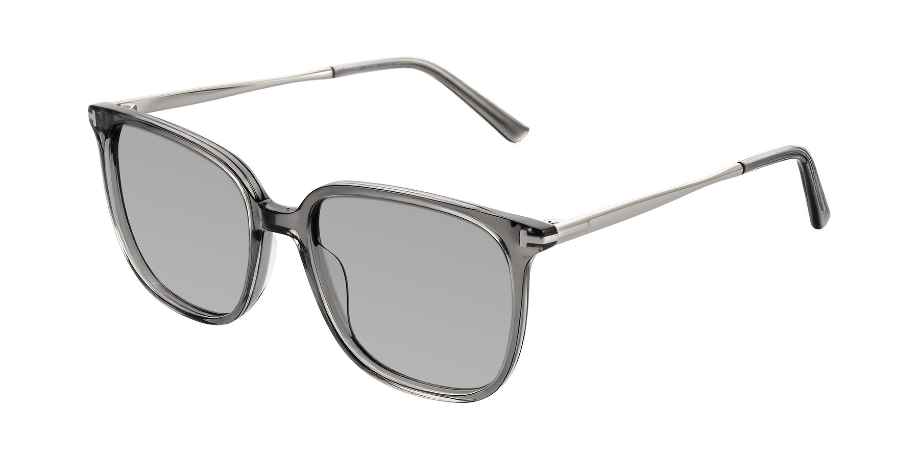 Angle of Trusten in Transparent Gray with Light Gray Tinted Lenses