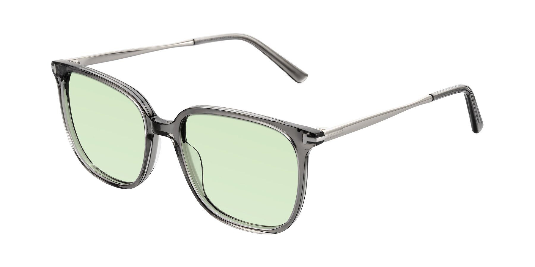 Angle of Trusten in Transparent Gray with Light Green Tinted Lenses