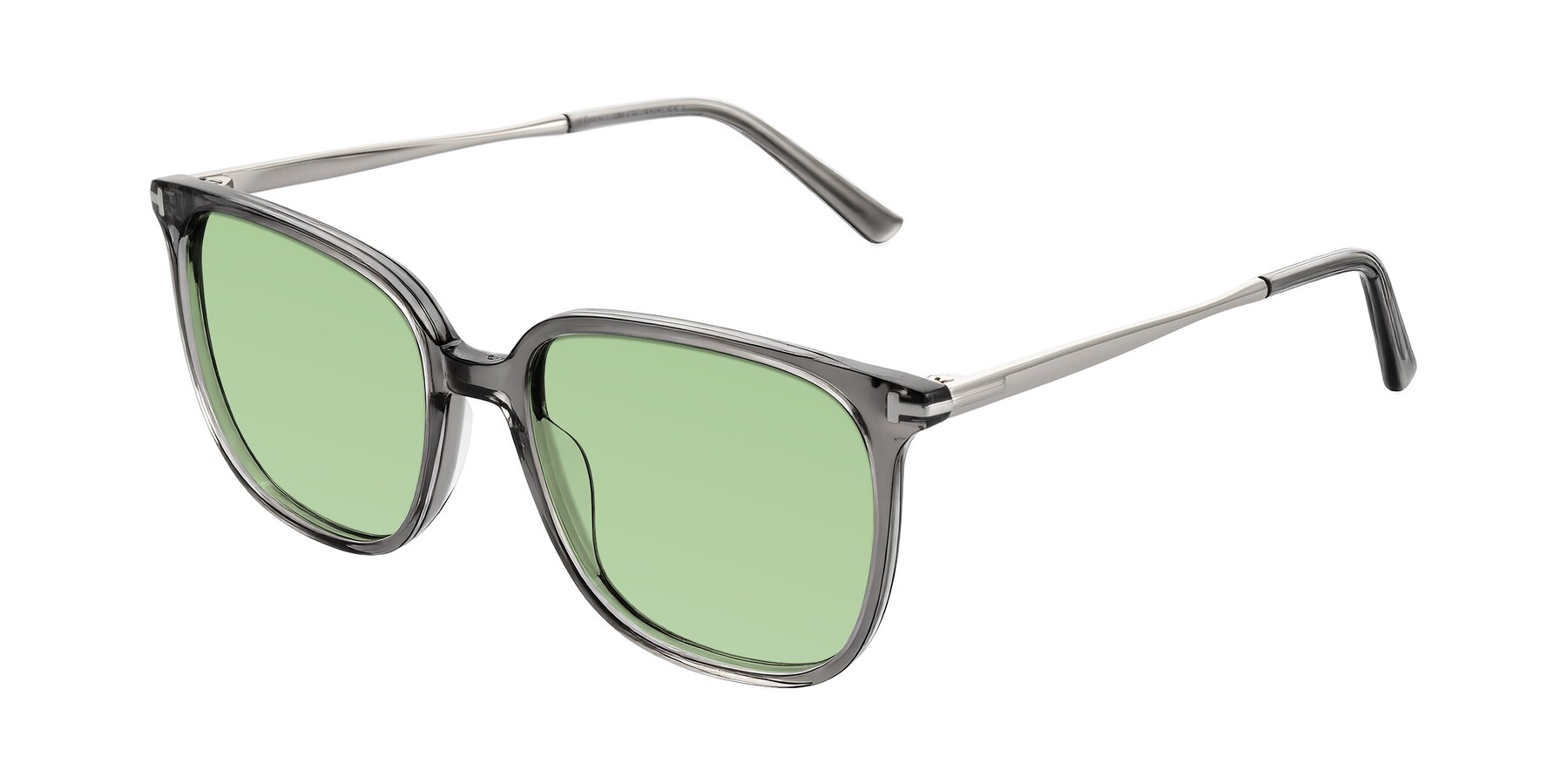 Angle of Trusten in Transparent Gray with Medium Green Tinted Lenses