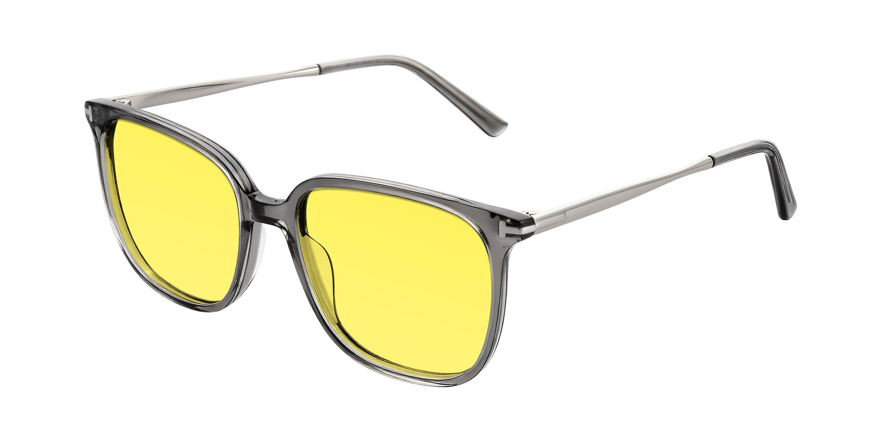 Angle of Trusten in Transparent Gray with Medium Yellow Tinted Lenses