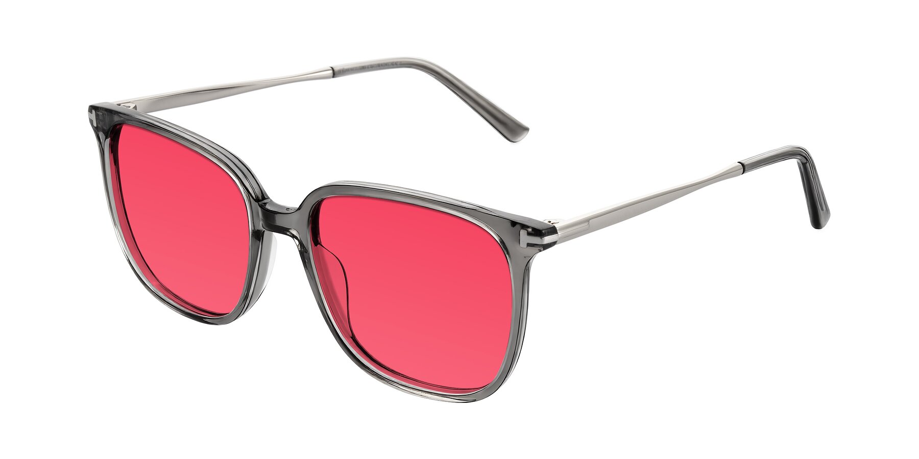 Angle of Trusten in Transparent Gray with Red Tinted Lenses