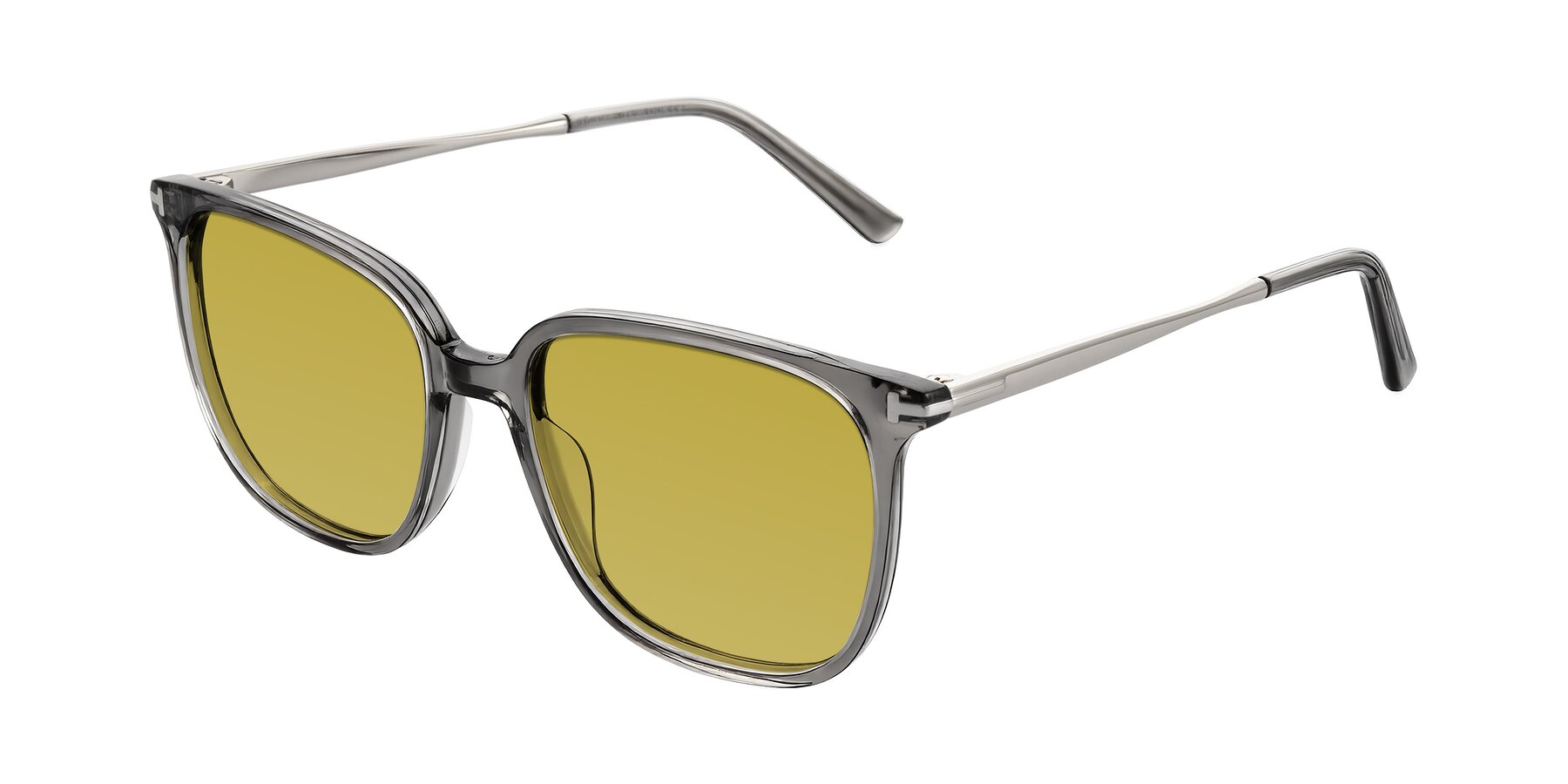 Angle of Trusten in Transparent Gray with Champagne Tinted Lenses