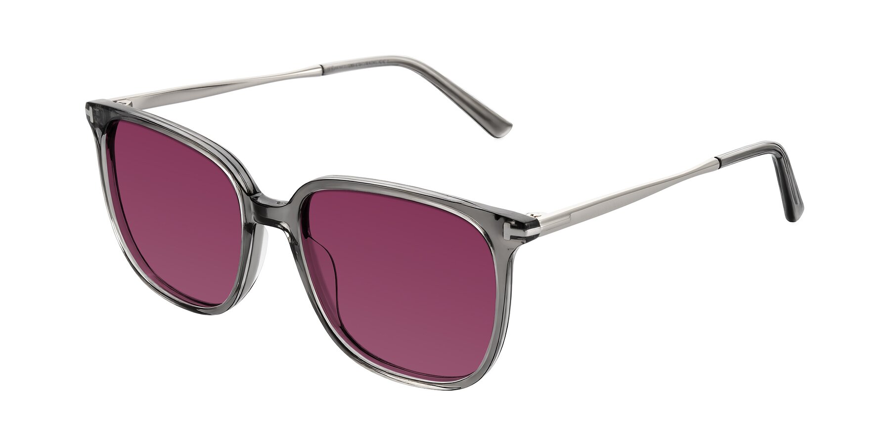 Angle of Trusten in Transparent Gray with Wine Tinted Lenses
