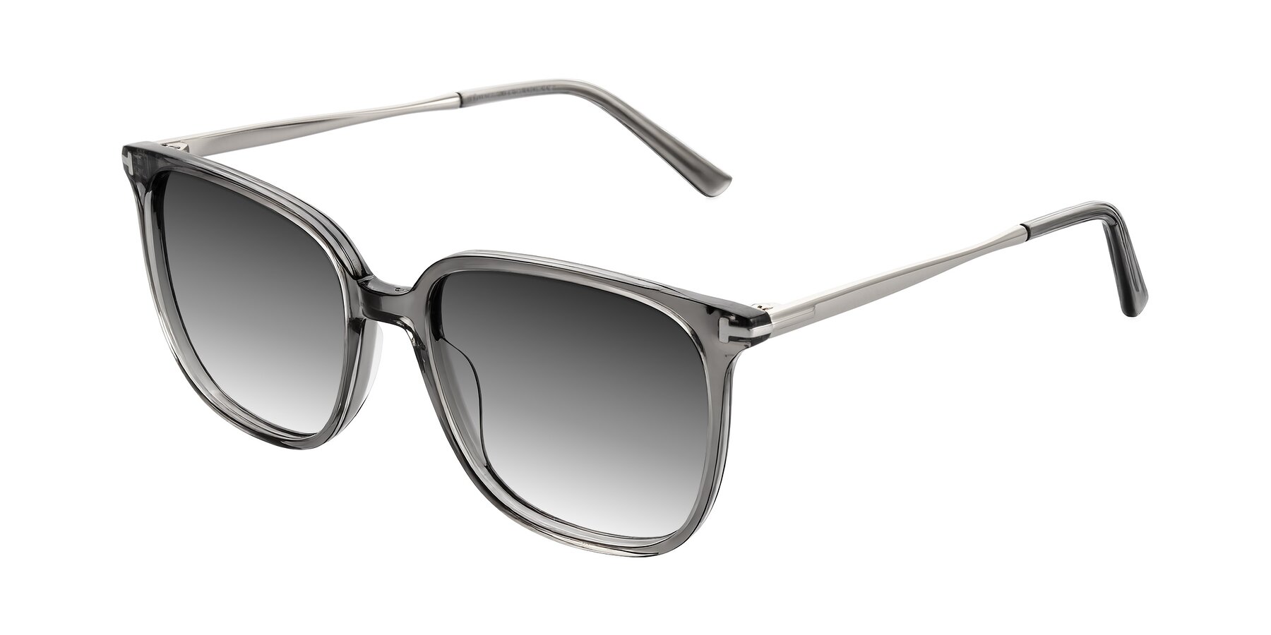 Angle of Trusten in Transparent Gray with Gray Gradient Lenses