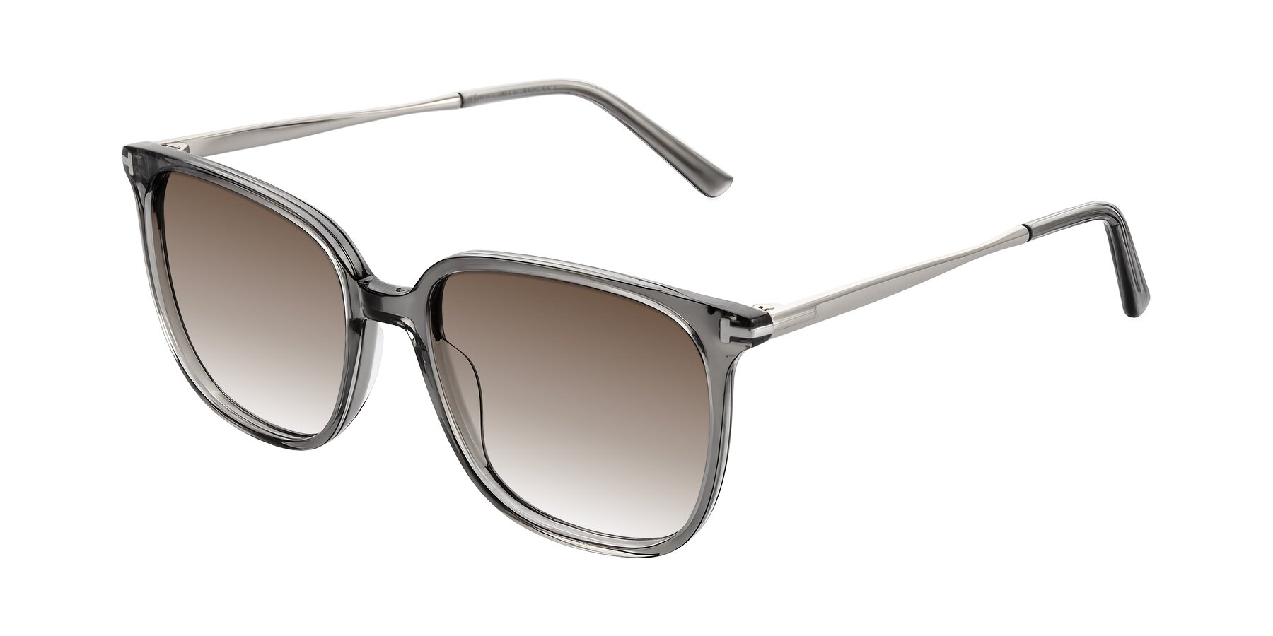 Angle of Trusten in Transparent Gray with Brown Gradient Lenses