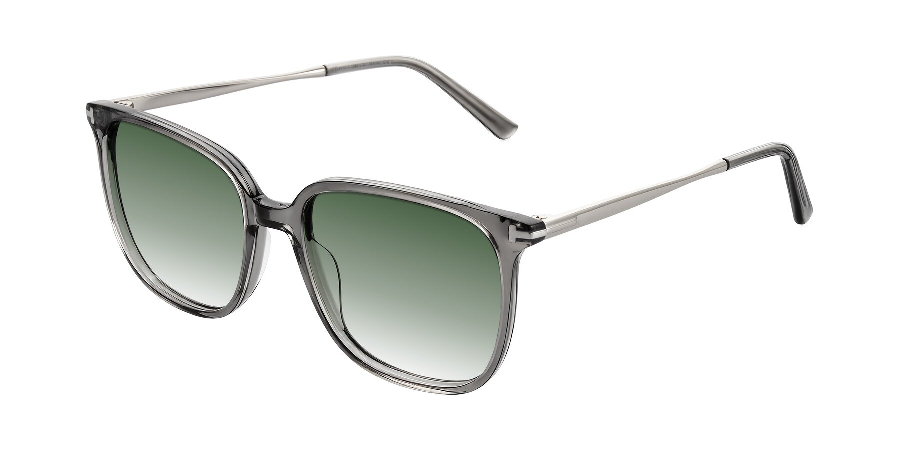 Angle of Trusten in Transparent Gray with Green Gradient Lenses