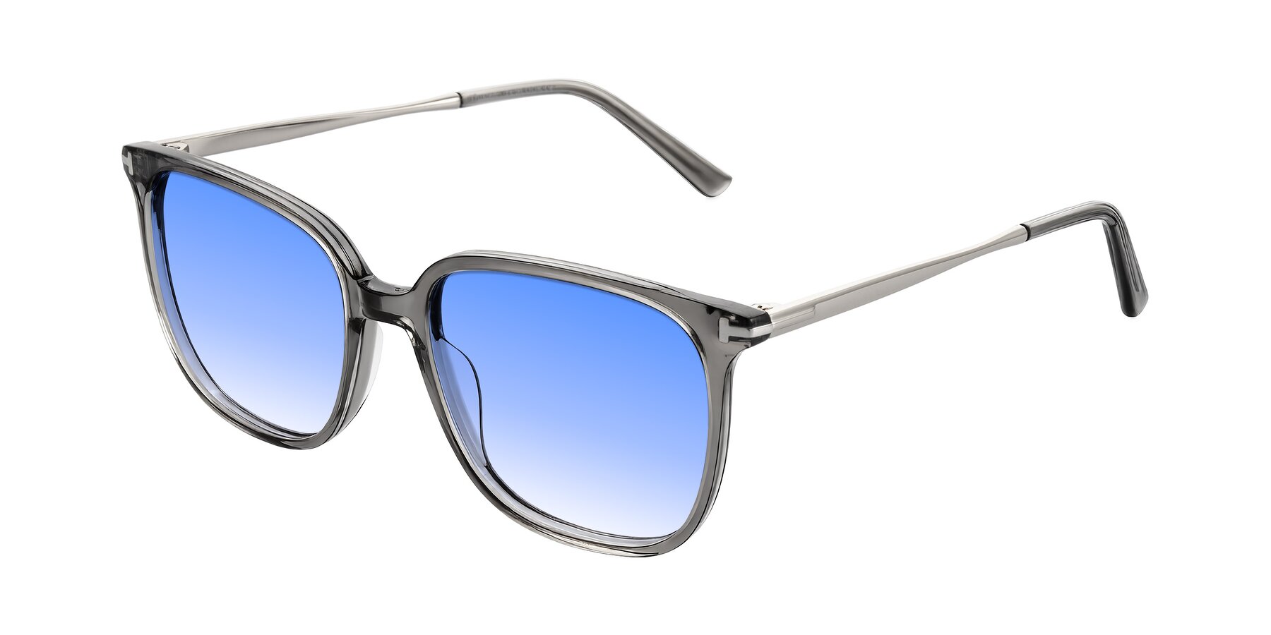 Angle of Trusten in Transparent Gray with Blue Gradient Lenses