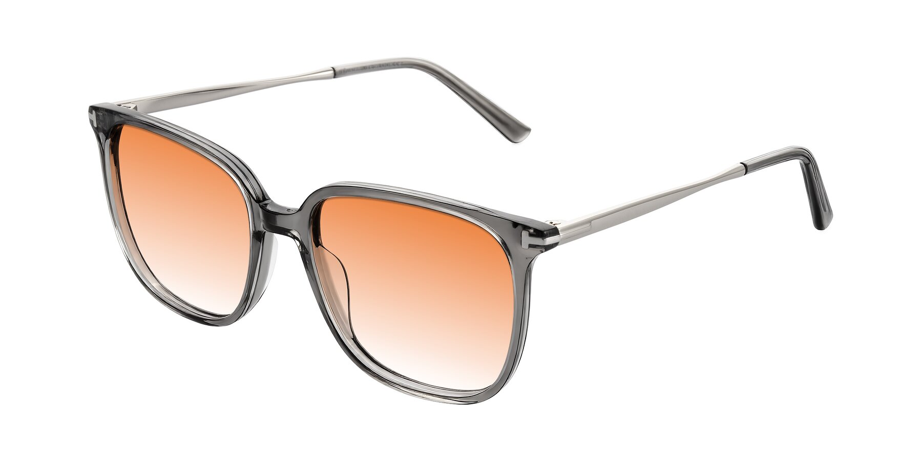 Angle of Trusten in Transparent Gray with Orange Gradient Lenses