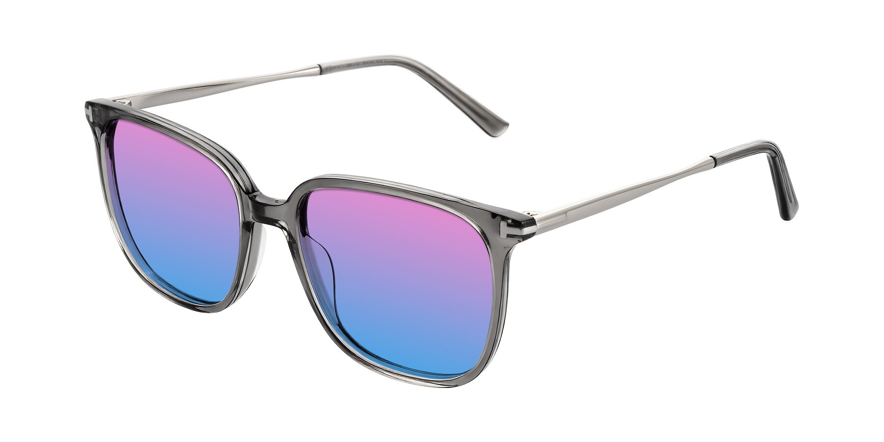 Angle of Trusten in Transparent Gray with Pink / Blue Gradient Lenses