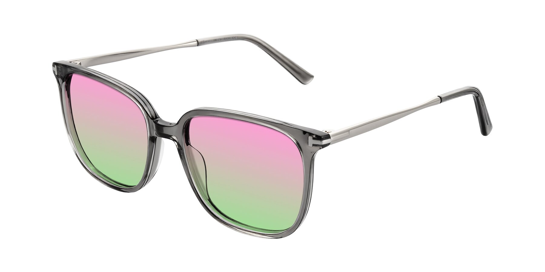 Angle of Trusten in Transparent Gray with Pink / Green Gradient Lenses