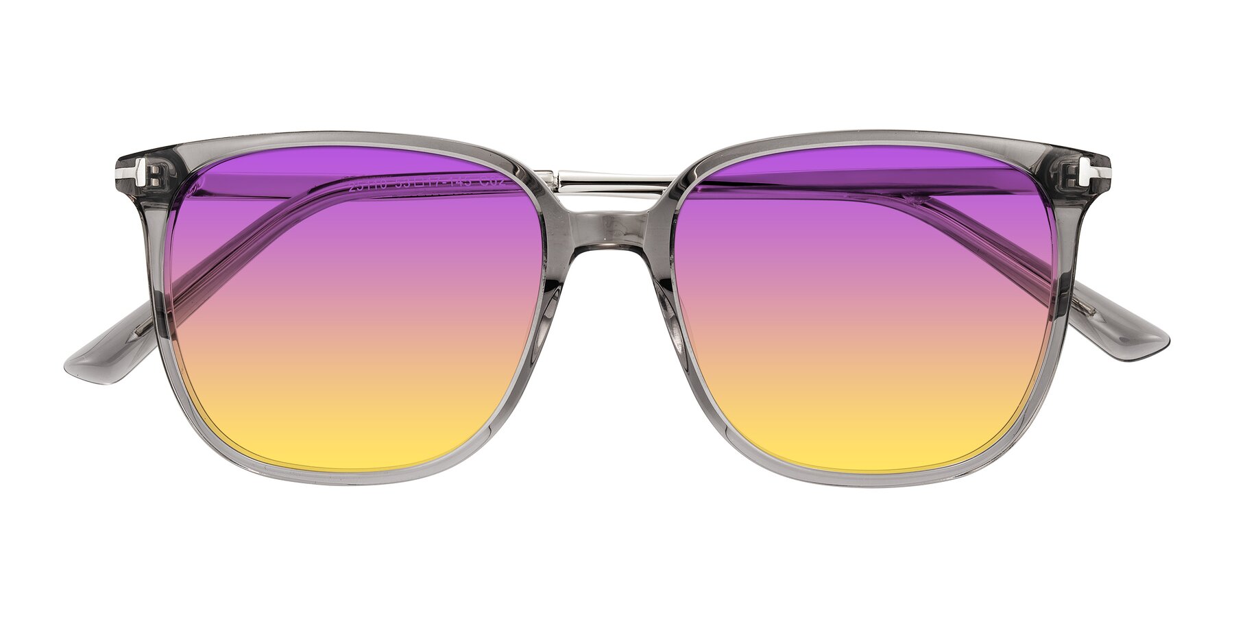 Folded Front of Trusten in Transparent Gray with Purple / Yellow Gradient Lenses