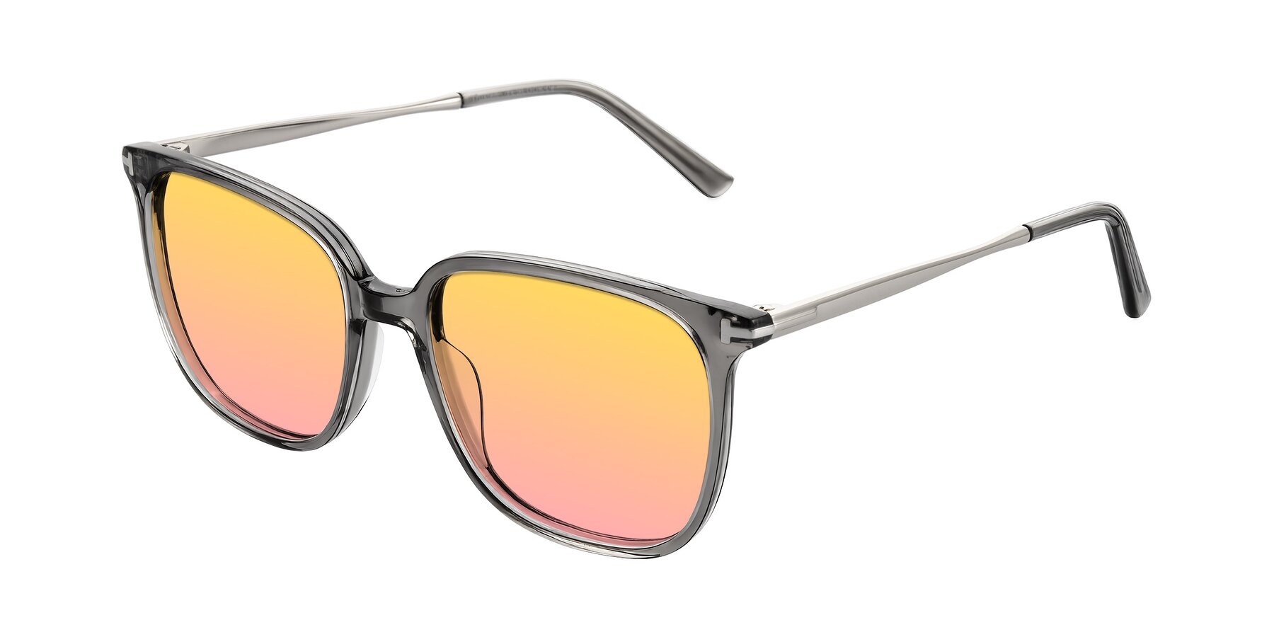 Angle of Trusten in Transparent Gray with Yellow / Pink Gradient Lenses