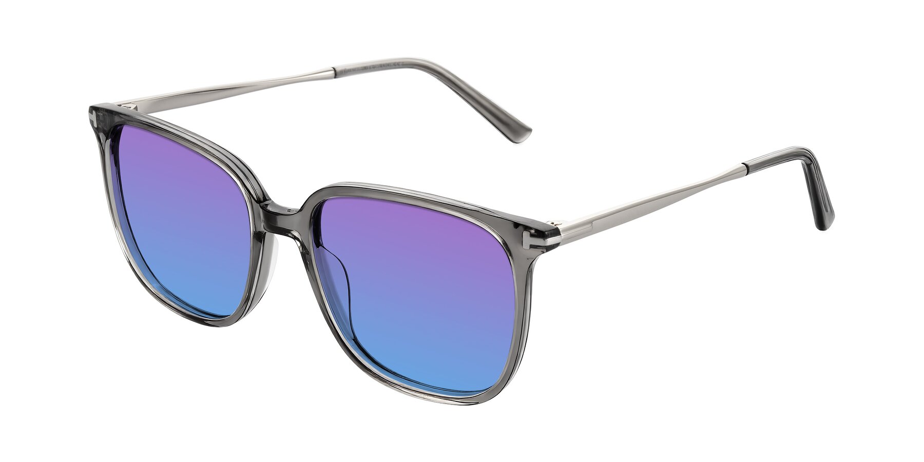 Angle of Trusten in Transparent Gray with Purple / Blue Gradient Lenses