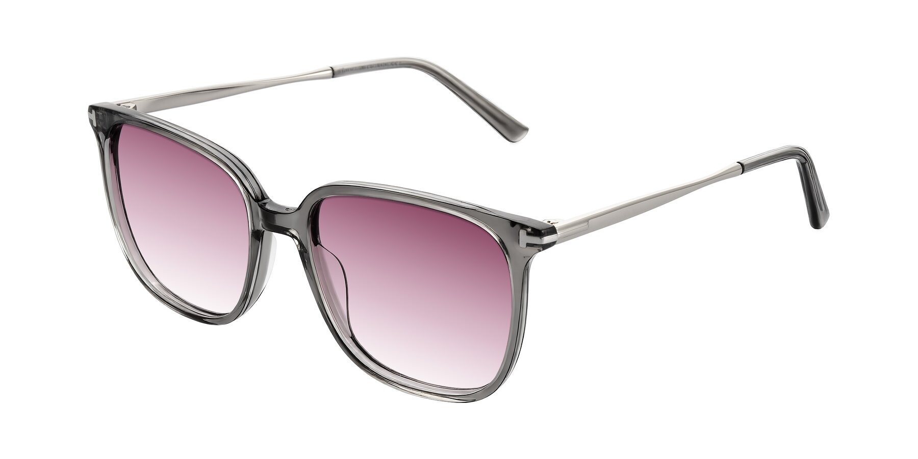 Angle of Trusten in Transparent Gray with Wine Gradient Lenses