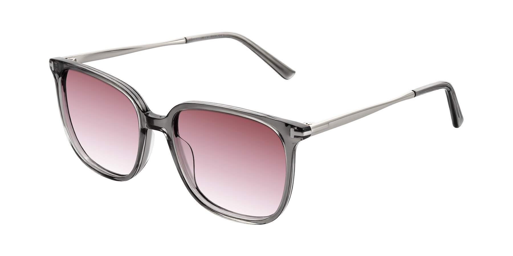 Angle of Trusten in Transparent Gray with Garnet Gradient Lenses