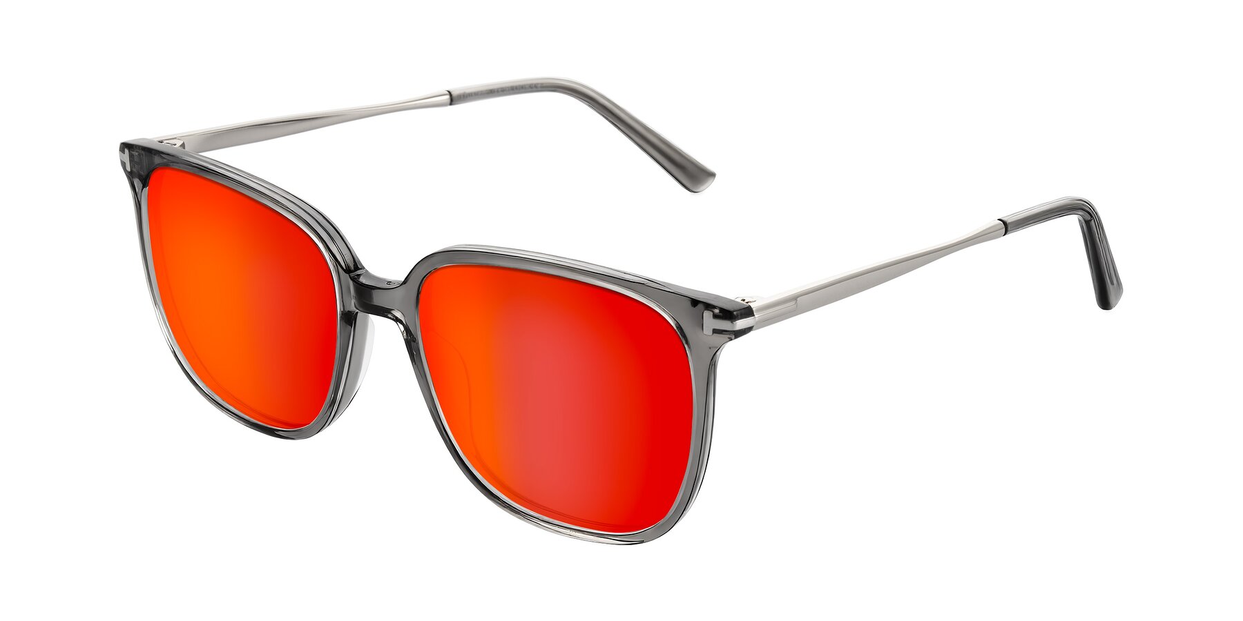 Angle of Trusten in Transparent Gray with Red Gold Mirrored Lenses