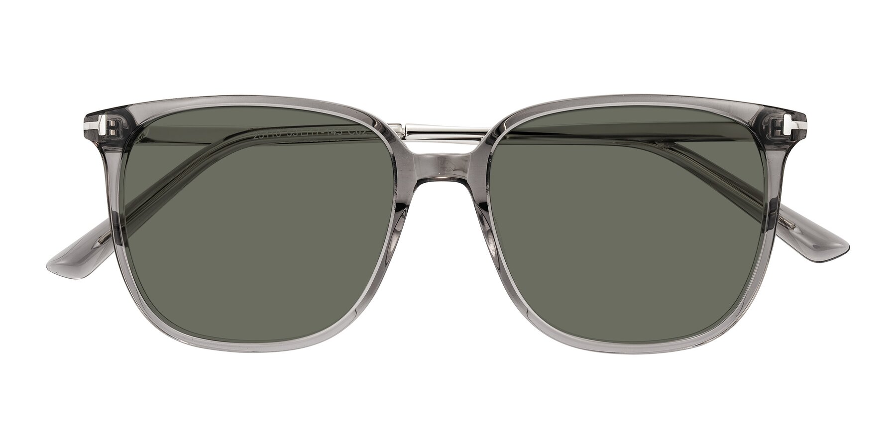 Folded Front of Trusten in Transparent Gray with Gray Polarized Lenses