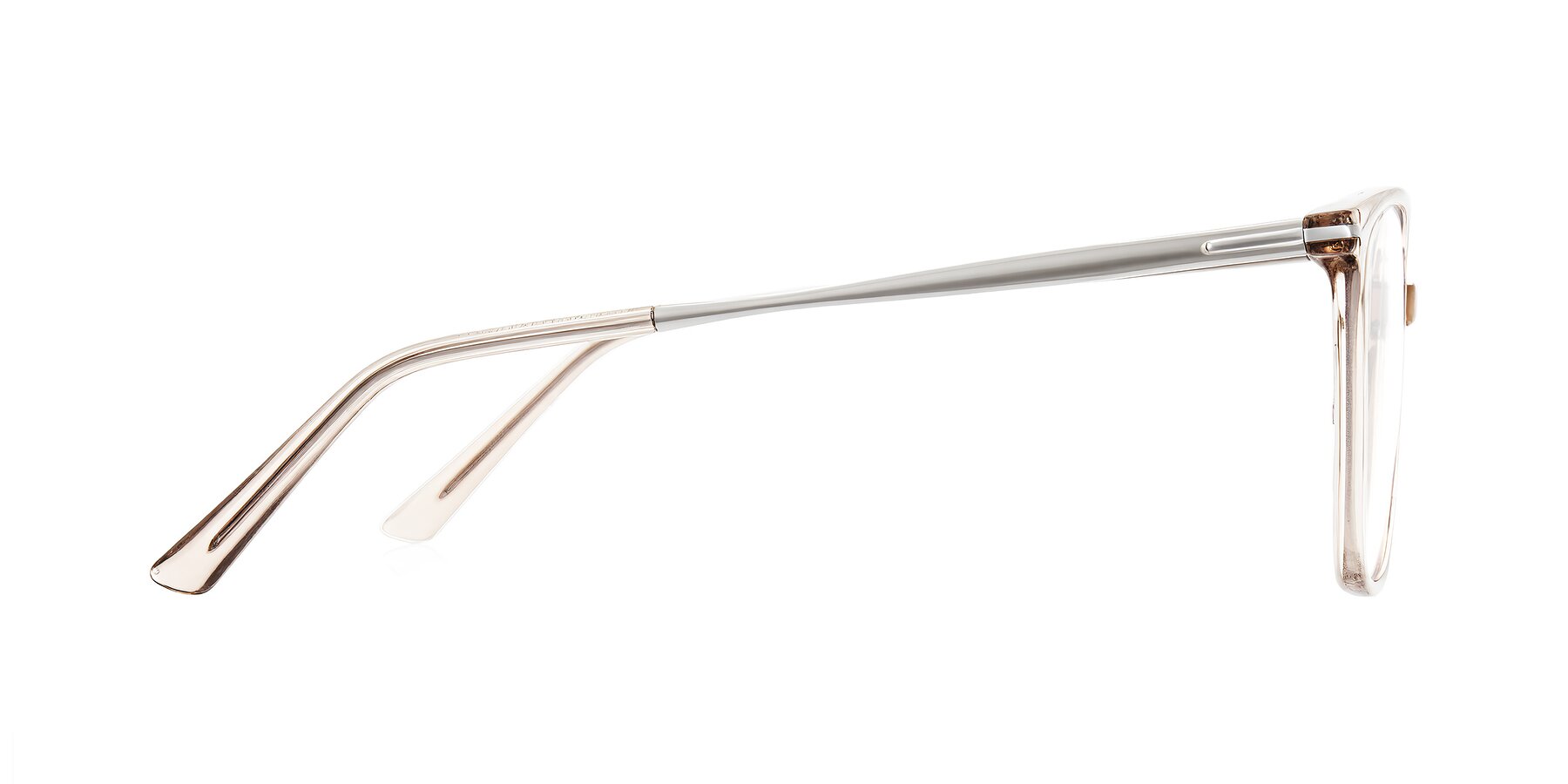 Side of Trusten in Transparent Brown with Clear Eyeglass Lenses