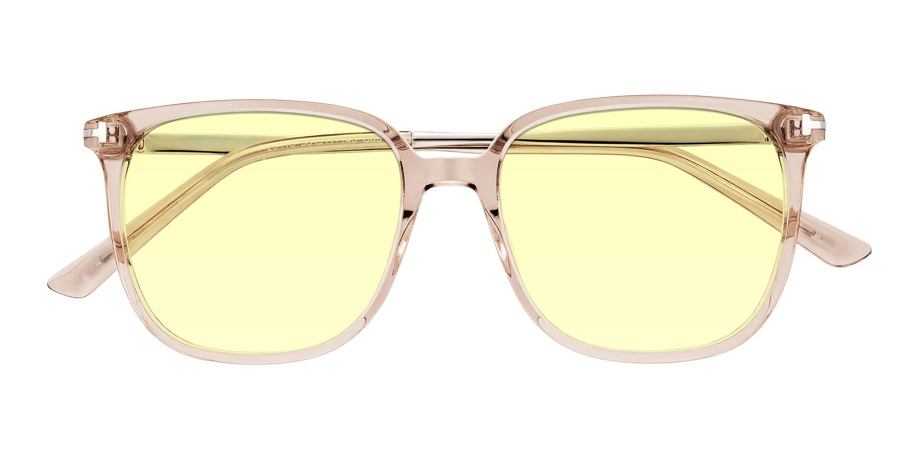 Folded Front of Trusten in Transparent Brown with Light Yellow Tinted Lenses