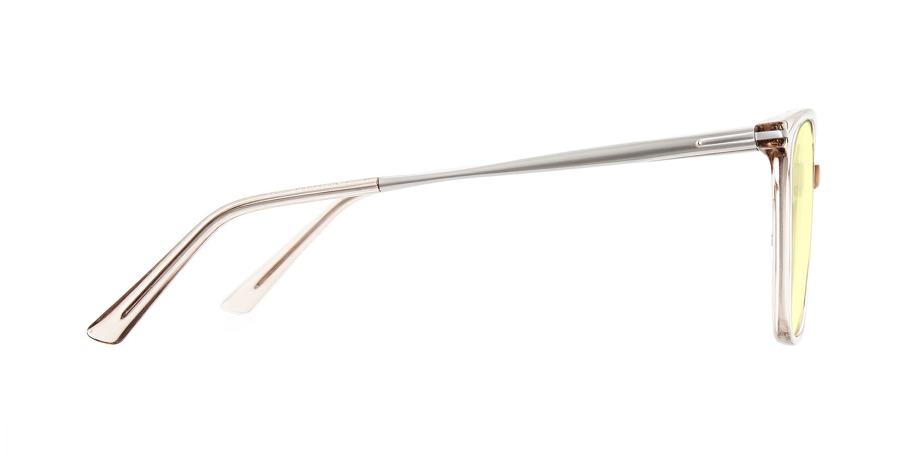 Side of Trusten in Transparent Brown with Light Yellow Tinted Lenses