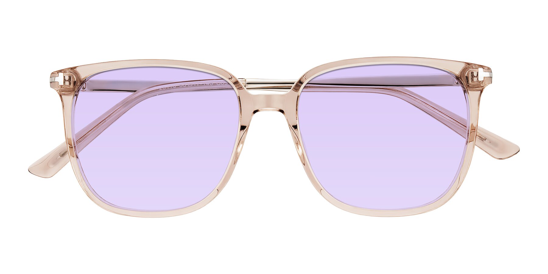 Folded Front of Trusten in Transparent Brown with Light Purple Tinted Lenses