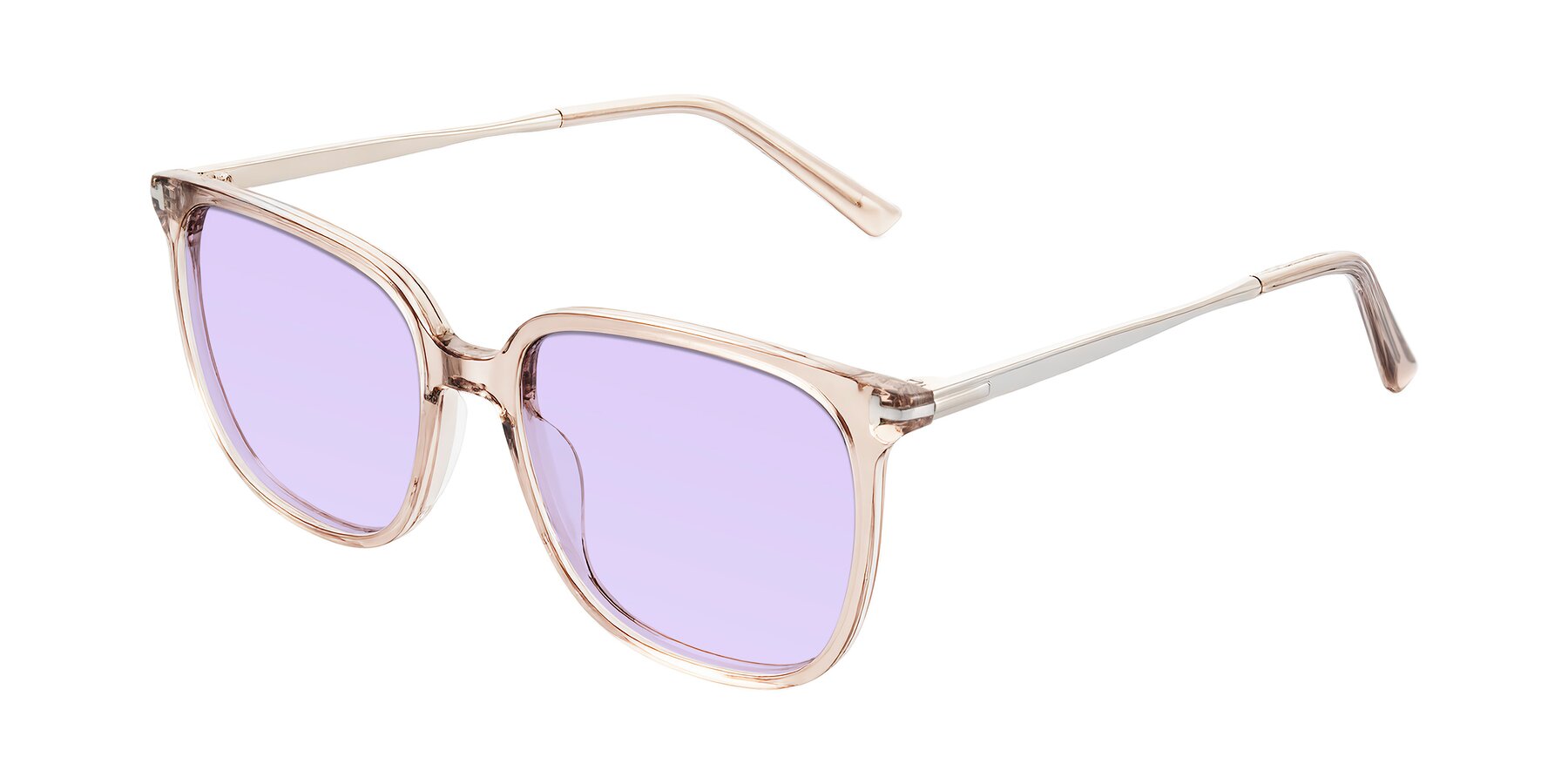Angle of Trusten in Transparent Brown with Light Purple Tinted Lenses