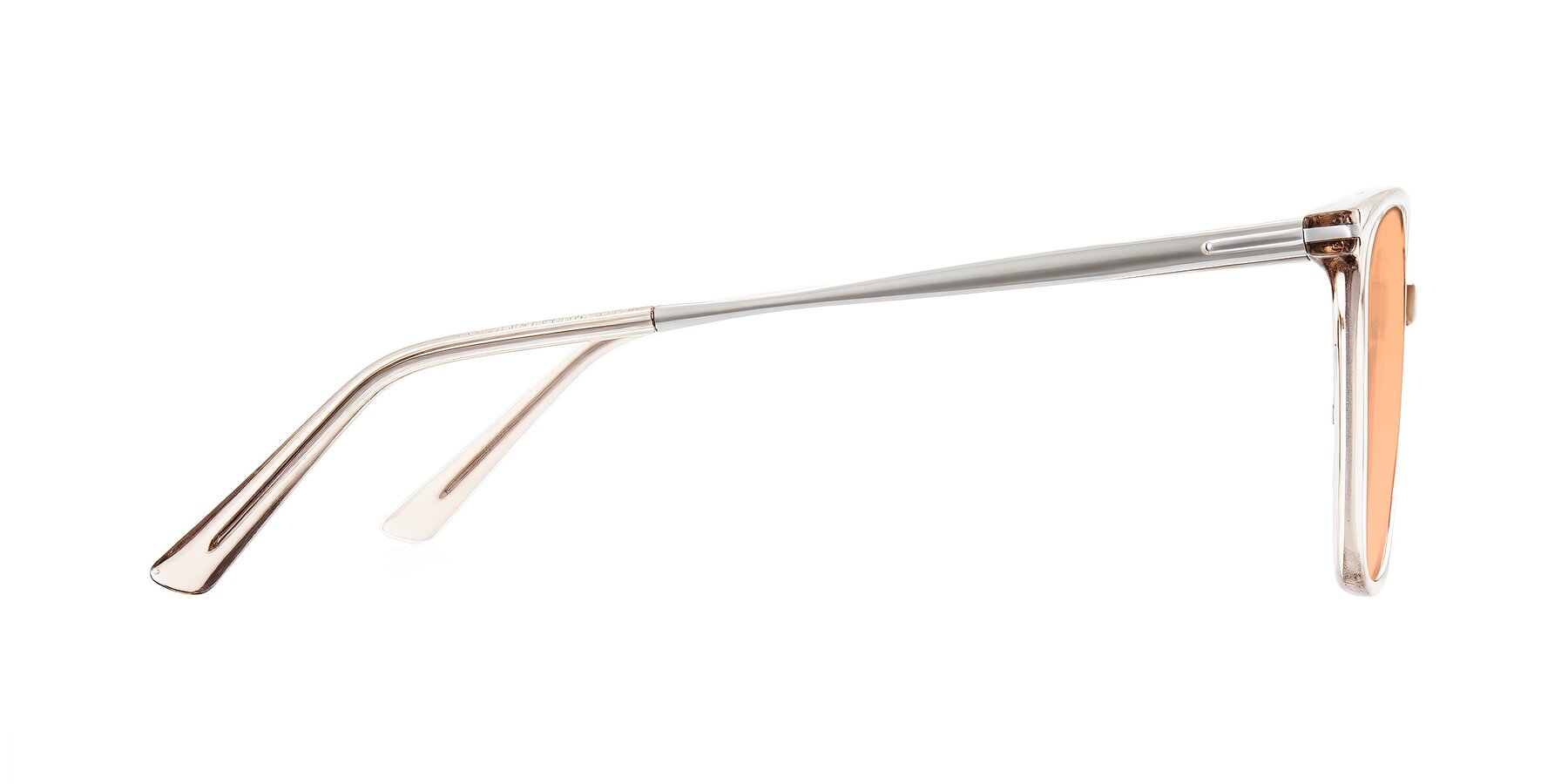 Side of Trusten in Transparent Brown with Light Orange Tinted Lenses