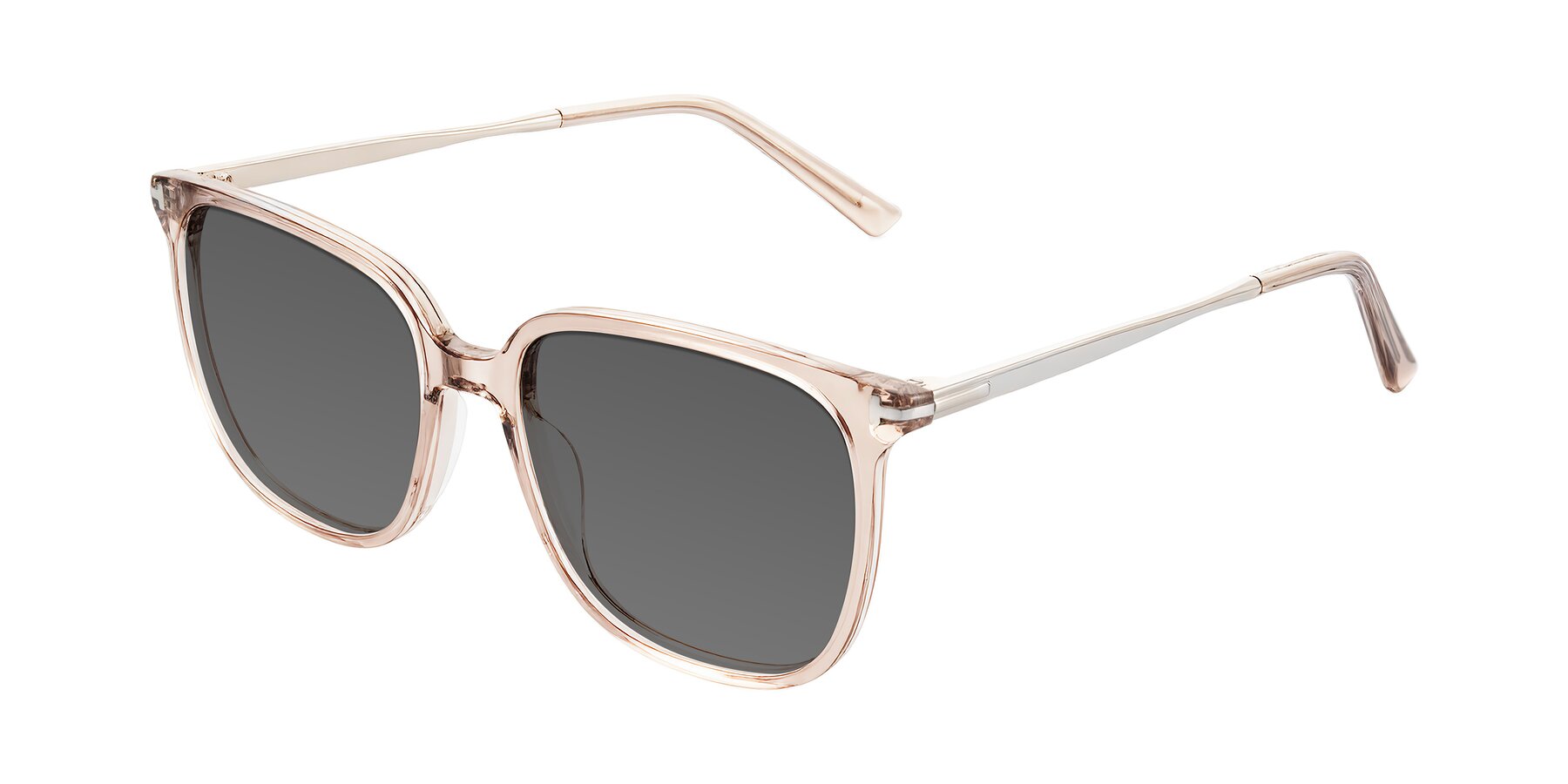 Angle of Trusten in Transparent Brown with Medium Gray Tinted Lenses