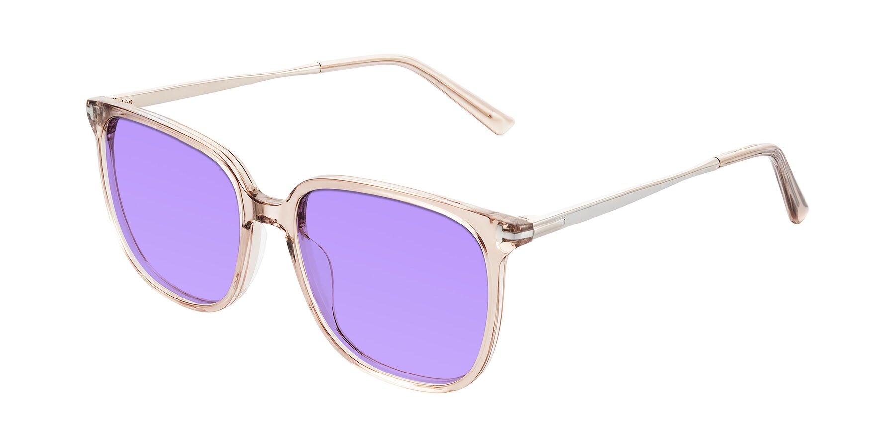 Angle of Trusten in Transparent Brown with Medium Purple Tinted Lenses