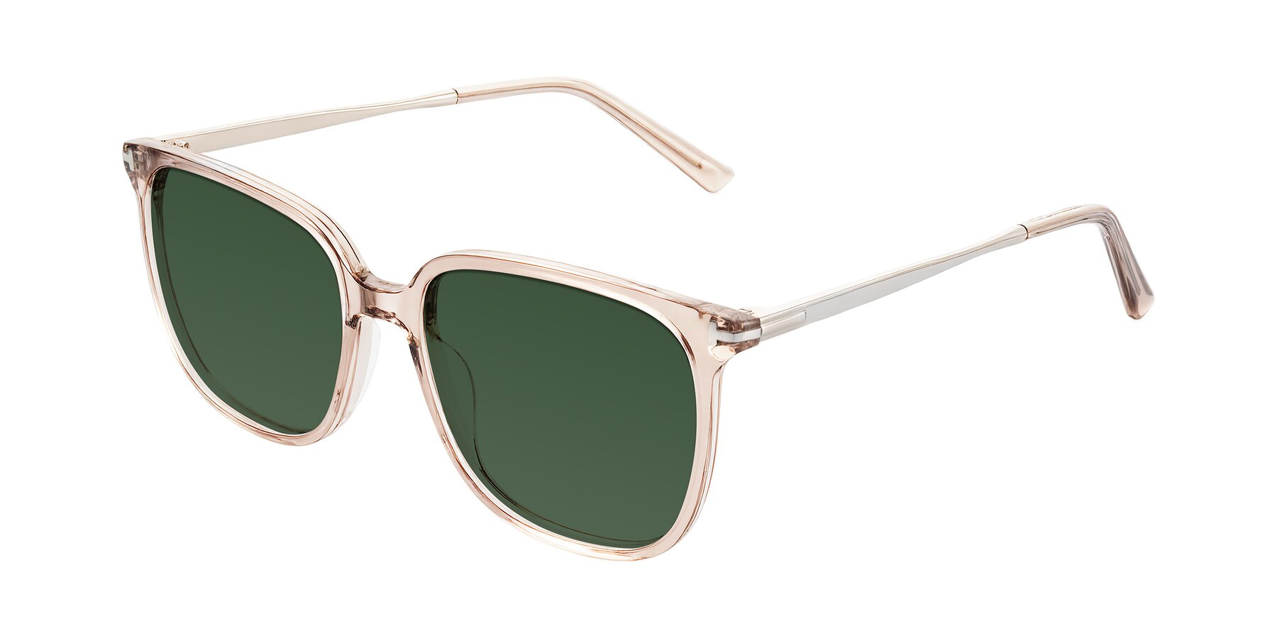 Angle of Trusten in Transparent Brown with Green Tinted Lenses