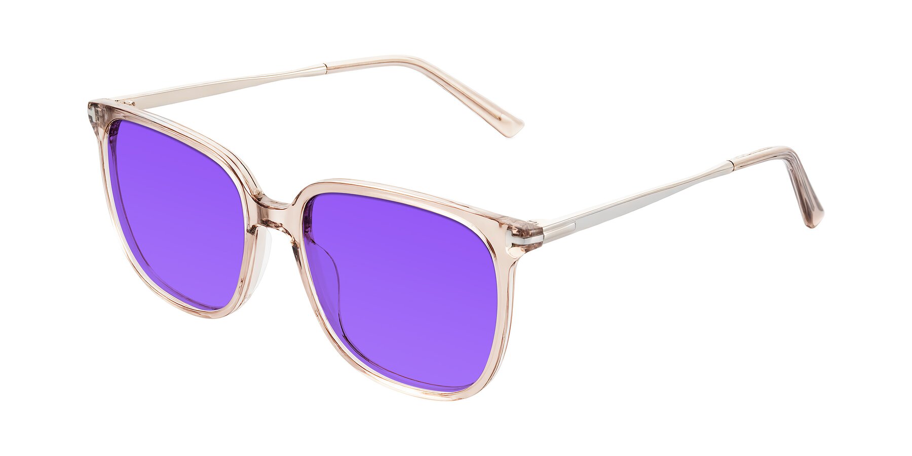 Angle of Trusten in Transparent Brown with Purple Tinted Lenses