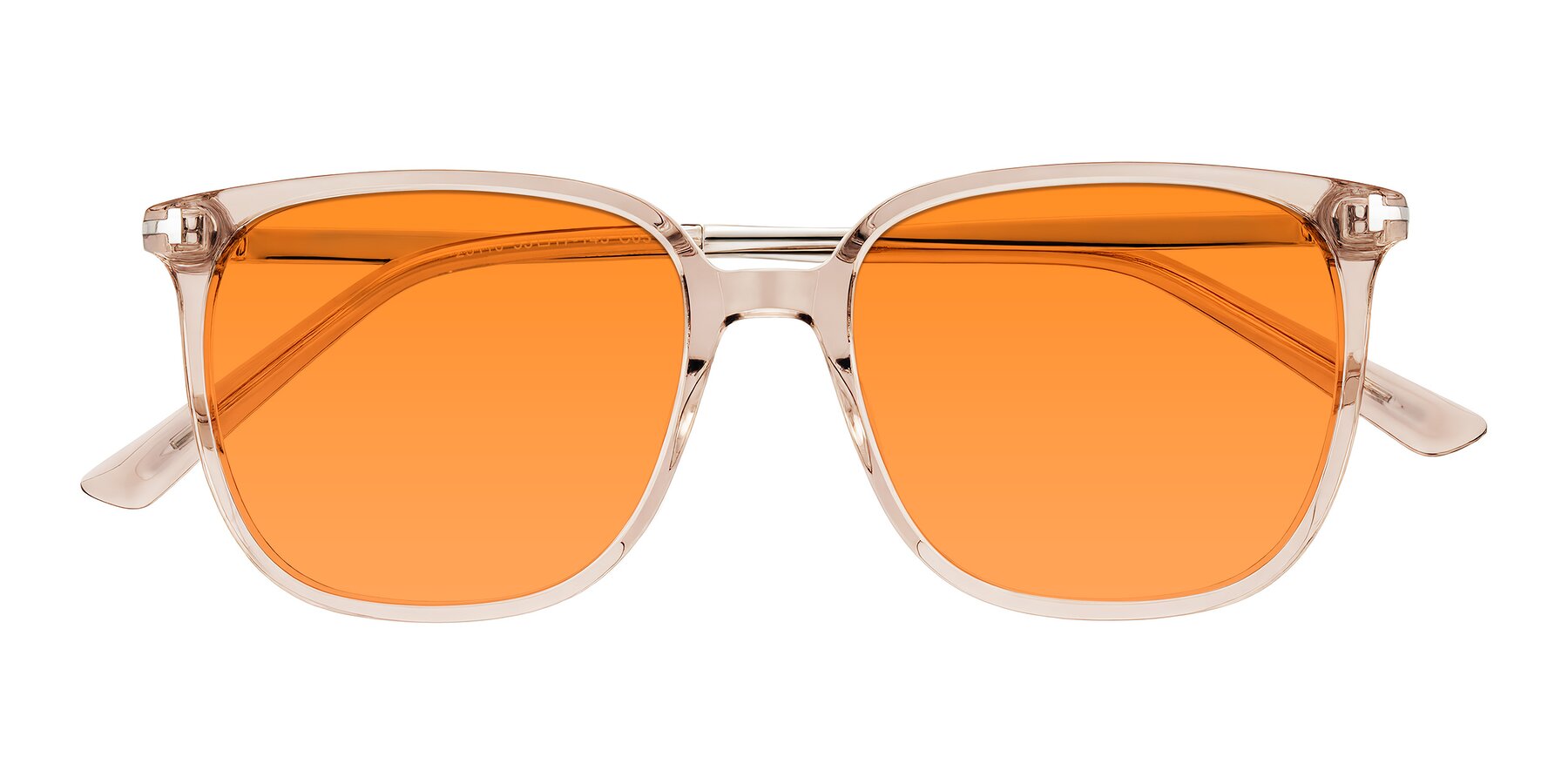 Folded Front of Trusten in Transparent Brown with Orange Tinted Lenses