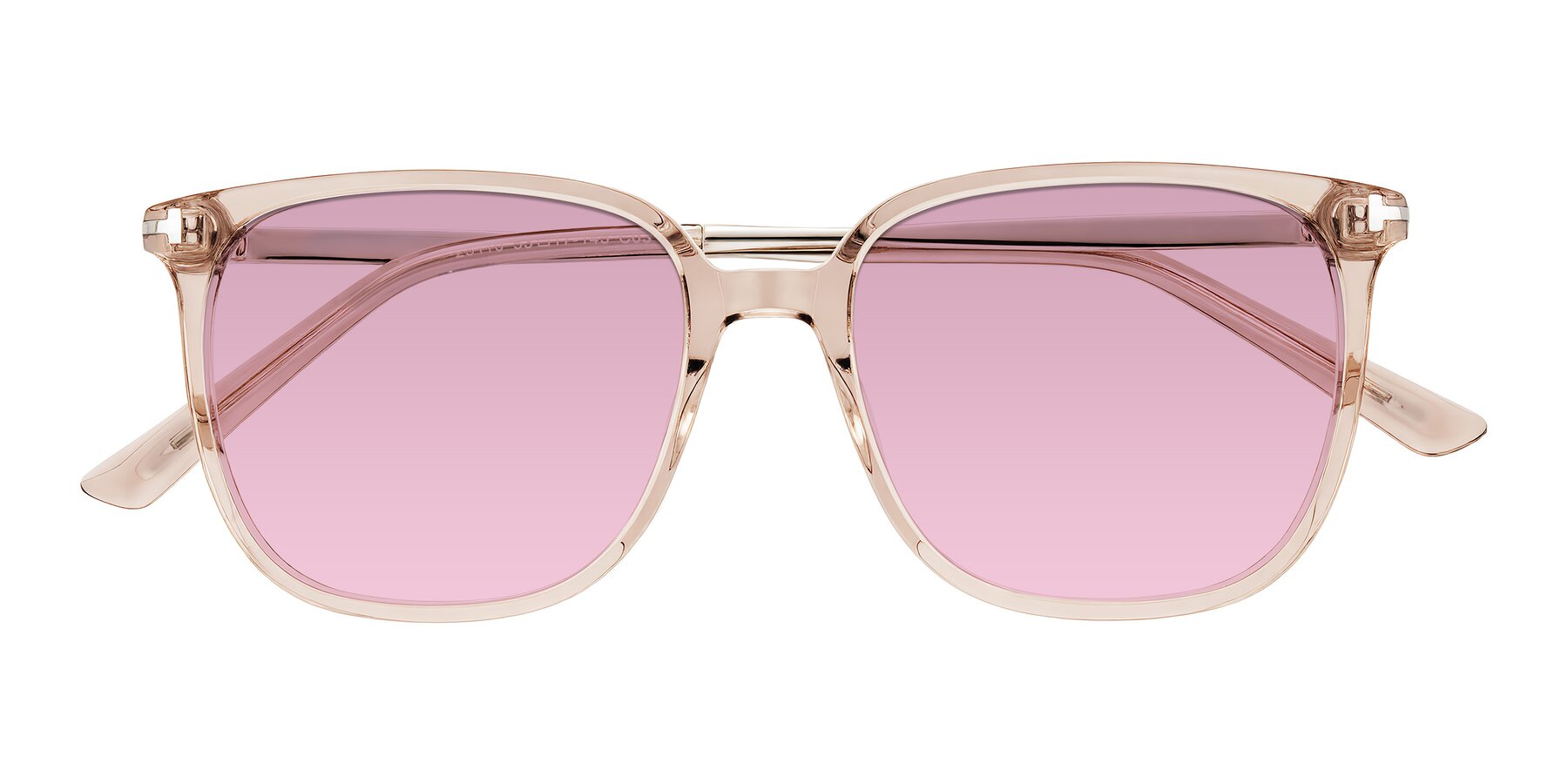 Folded Front of Trusten in Transparent Brown with Light Wine Tinted Lenses